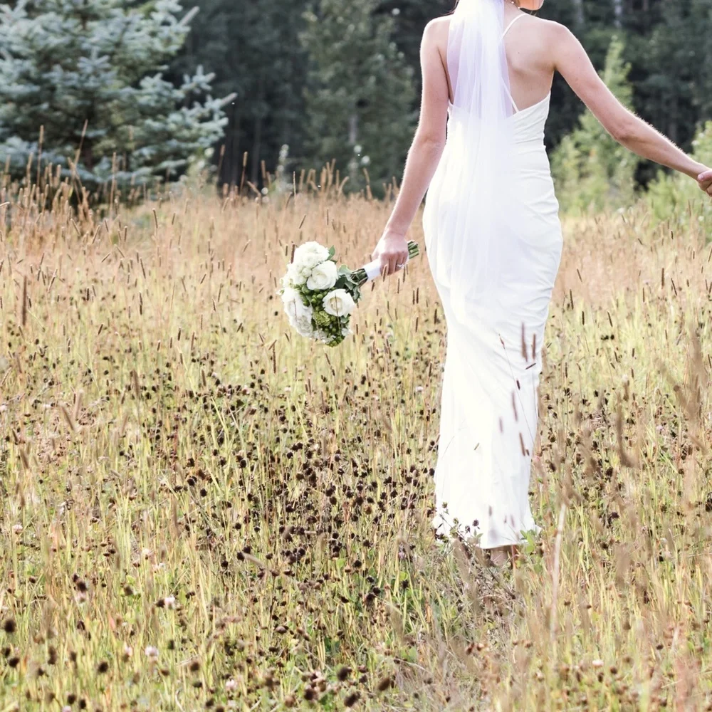 Ruched spaghetti strap wedding dress - Picture 2 of 2